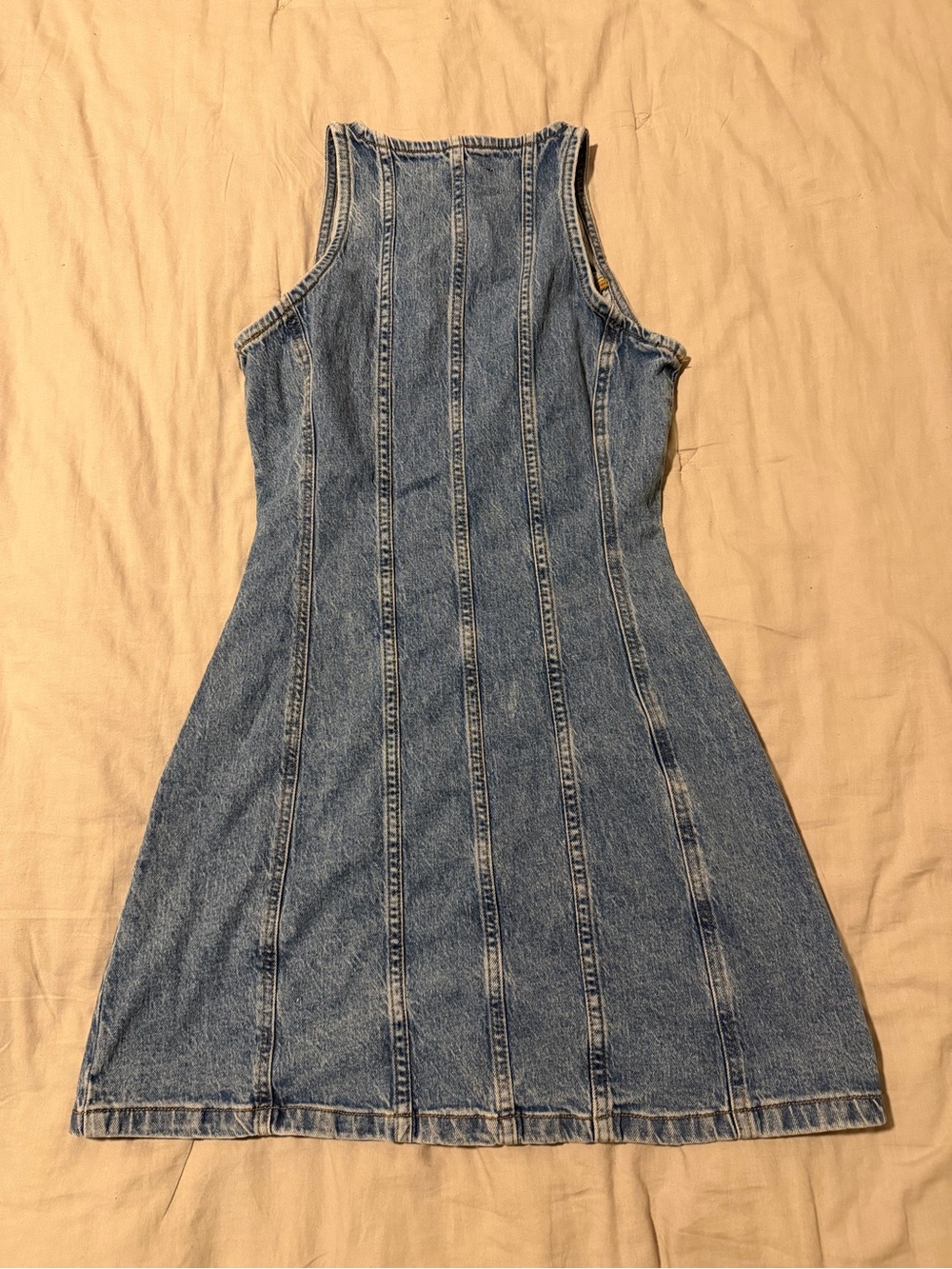 Zara Sleeveless Button-Front Denim Mini Dress - Picture 5 of 5